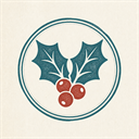 Holly leaves and red berries